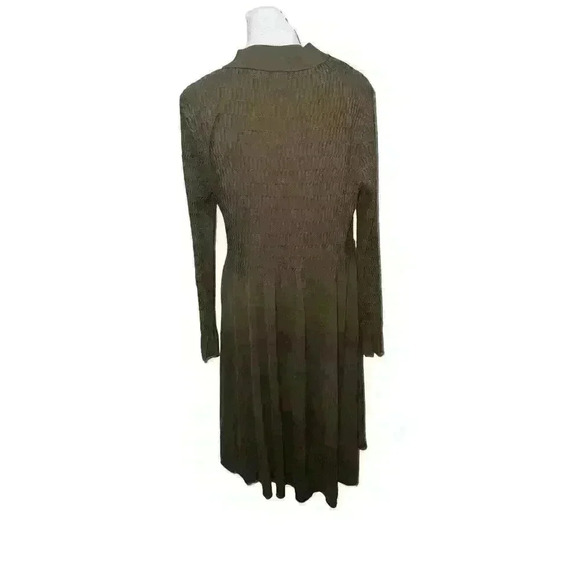 SUNDANCE $128 Nature’s Hue Olive Green Stretch Smocked Dress Size Petite Medium - Picture 4 of 8